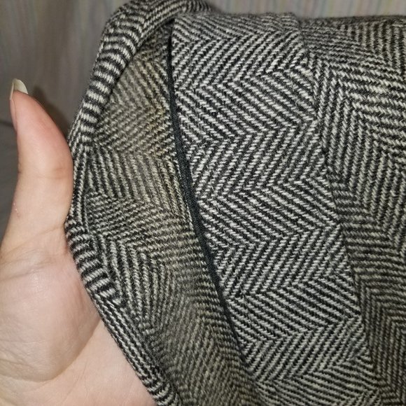 1950s 1960s Resistol Snap-Back Tweed Fedora Hat Black White Feathers Vtg Trilby - Picture 9 of 10